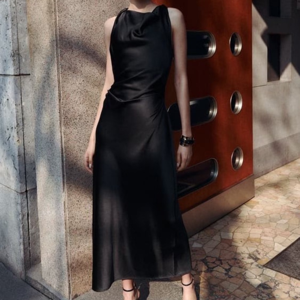 Zara Satin Effect Midi Dress - New with tags, size M